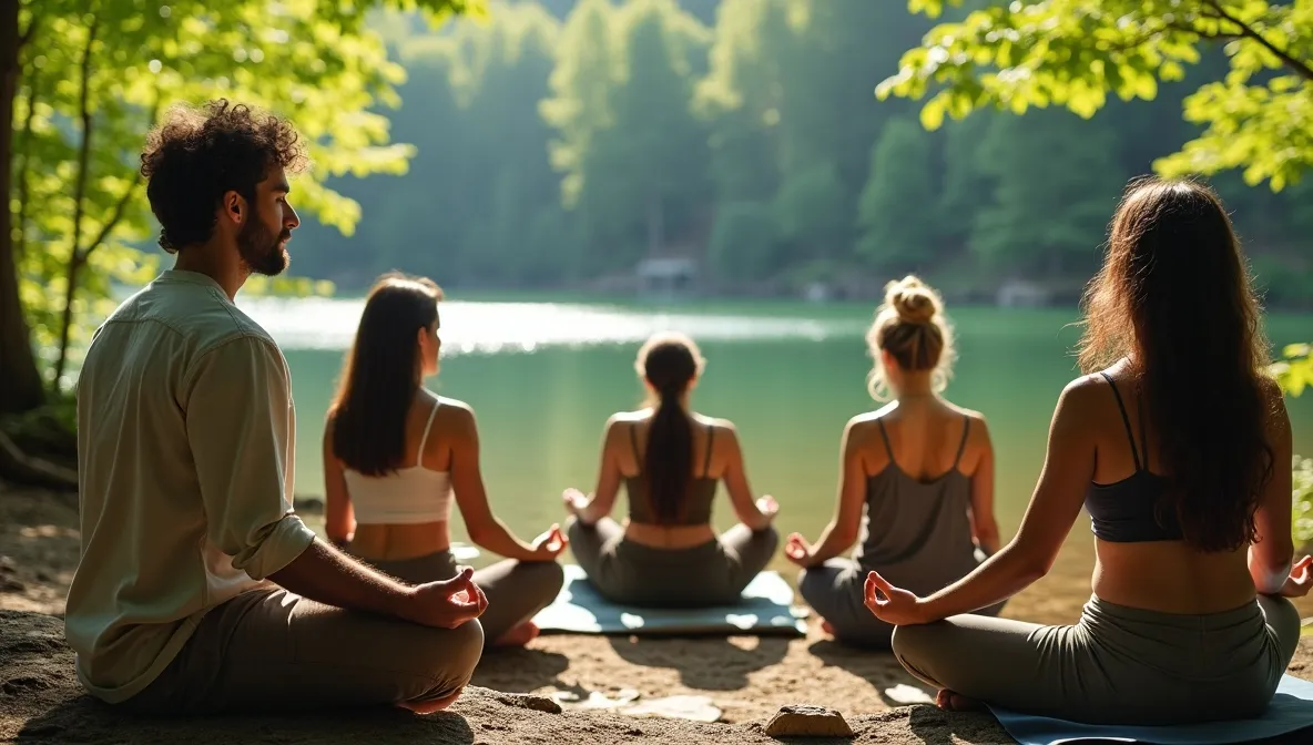 Soft green tile graphic suggesting stepping away from devices